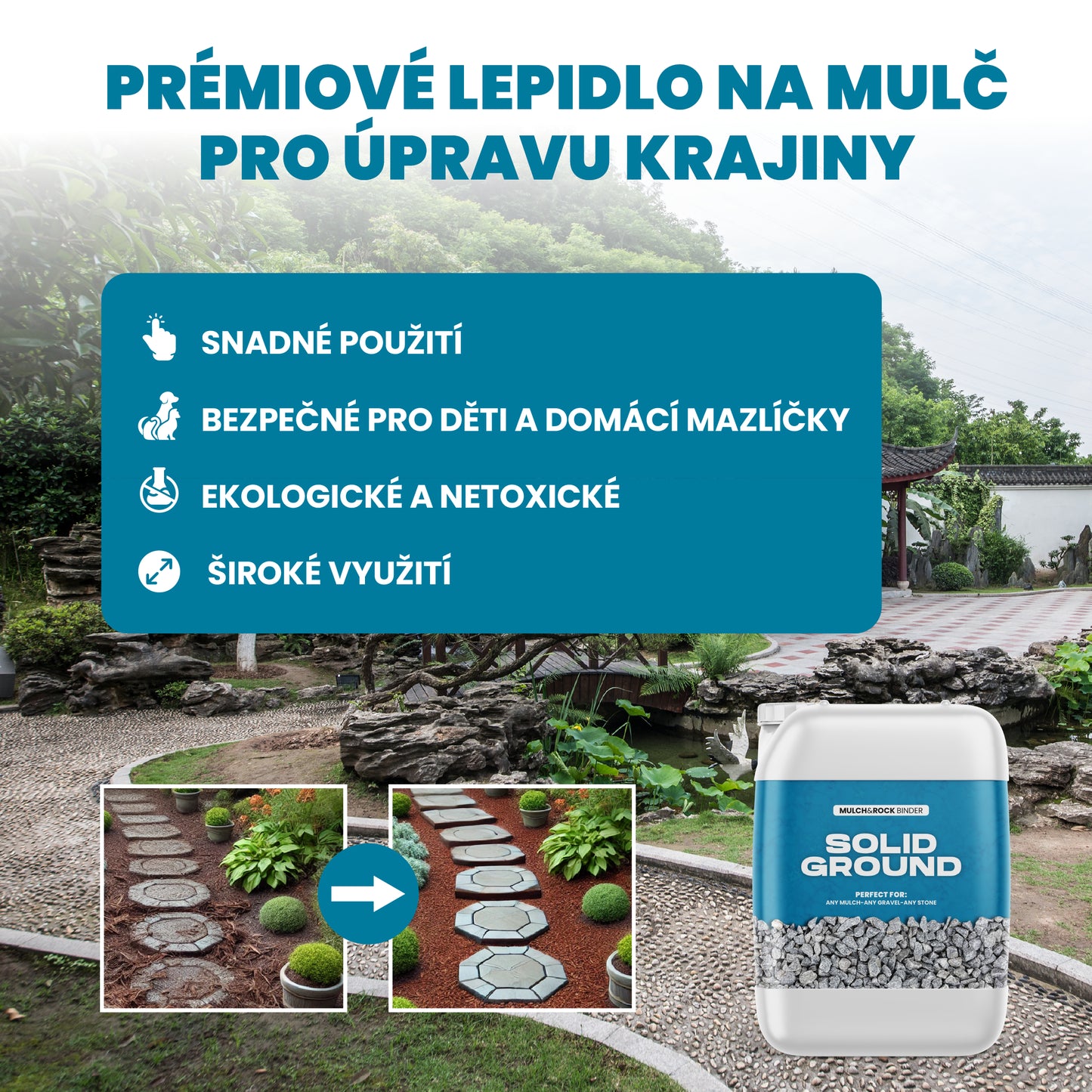 SOLID GROUND – Lepidlo na kamínky pro úpravu dvora